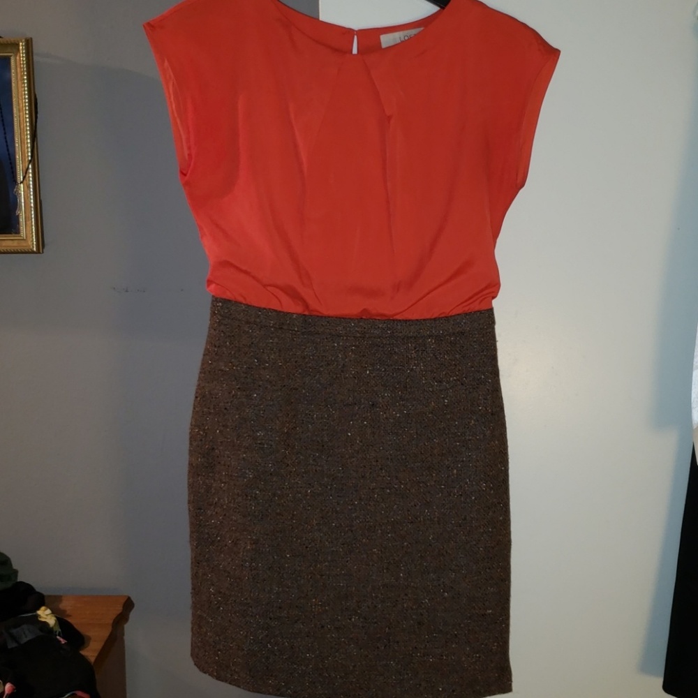 Loft petites 2 in one shirt and skirt.